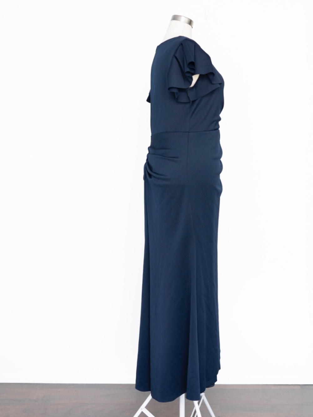 Xscape - Ruffle Sleeve Ruched Scuba Knit Gown - Picture 5 of 13